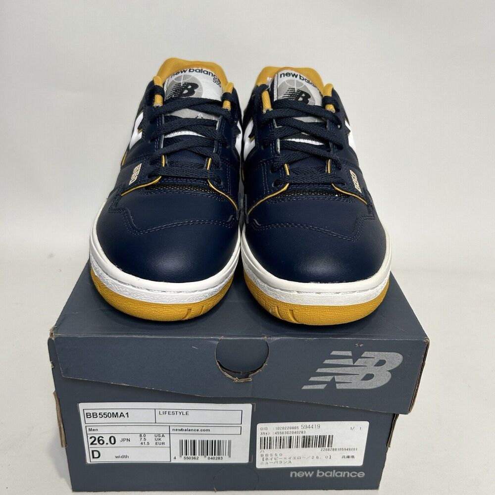 New Balance Shoes 550 “Michigan/Navy Yellow” 2024 - Picture 2 of 6